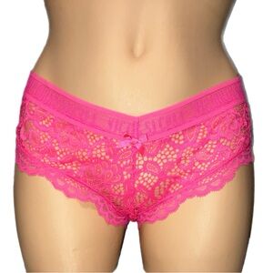 *3 for $30!* Victorias Secret Very Sexy Cheeky Panty Logo Hot Pink Lace M